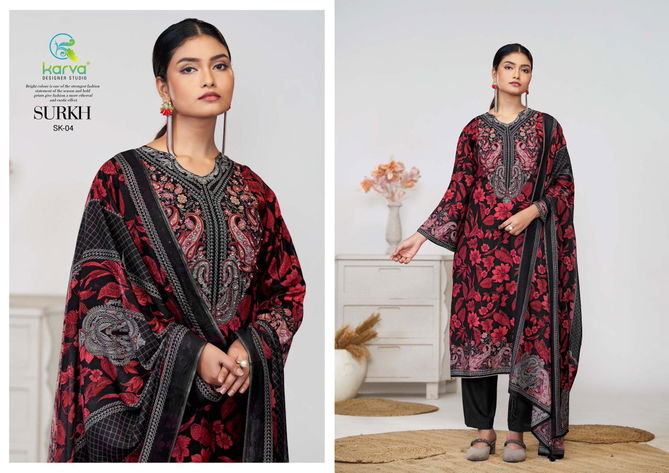 Surkh By Karva designer Viscose Digital Printed Dress Material Ezporters In India